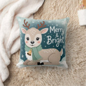 Coussin Renne Merry & Bright pour Noël (Couverture)