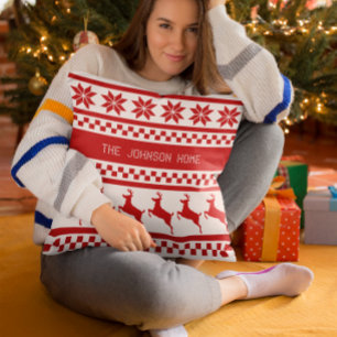 Coussin Renne nordique d'impression personnalisé