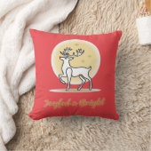 Coussin Renneau de Noël Joyeux et Lumineux (Couverture)