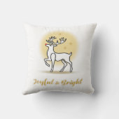 Coussin Renneau de Noël Joyeux et Lumineux (Verso)
