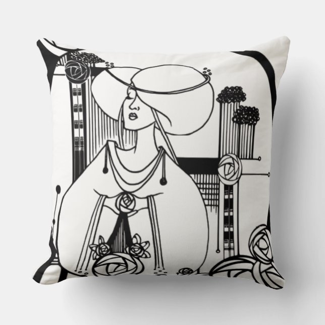 Coussin Rennie Mackintosh inspiré (Recto)