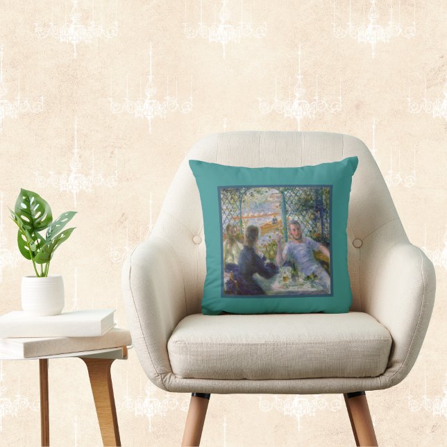 Coussin Renoir Art Vintage - Déjeuner au Restaurant Fourna (Créateur téléchargé)