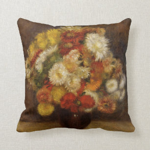 Coussin Renoir : Bouquet de chrysanthèmes
