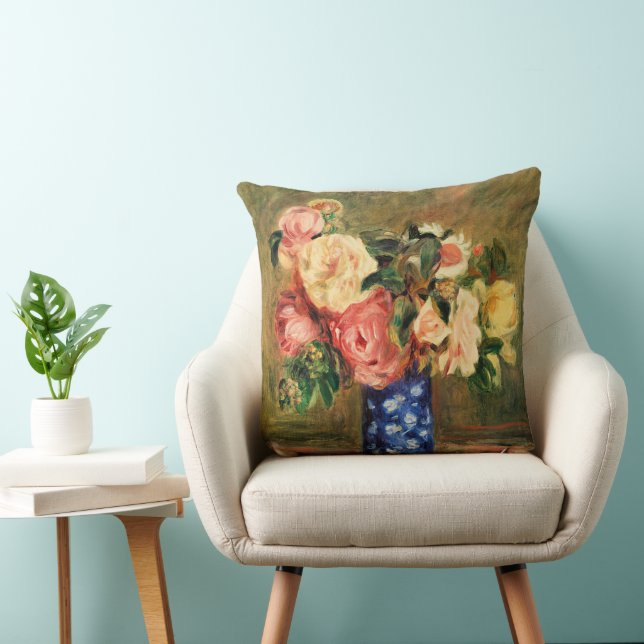 Coussin Renoir - Bouquet de Roses (Chaise)