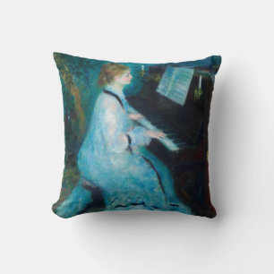 Coussin Renoir femme à l'impressionniste Vintage de piano