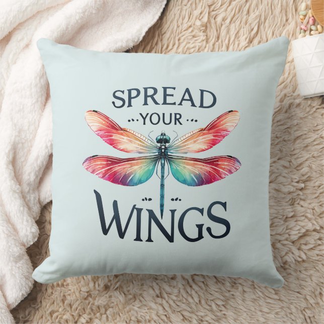 Coussin Répandre vos ailes - libellule artistique (Couverture)