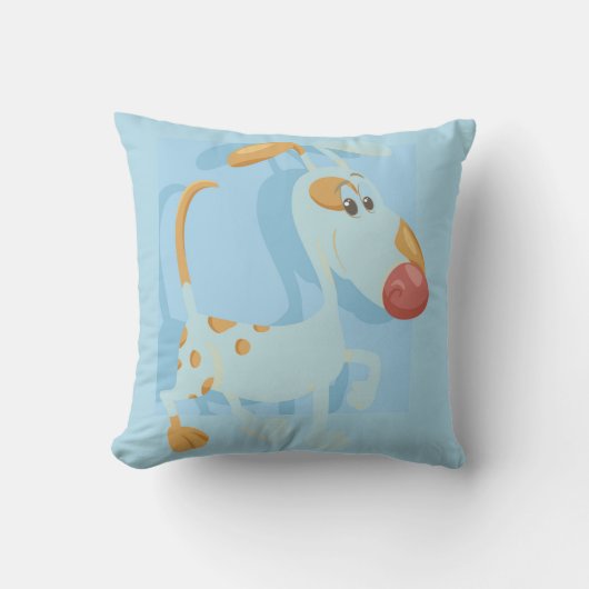 Coussin Repérer Le Chien Sur L'Arrière - plan Bleu Va Pour (Recto)