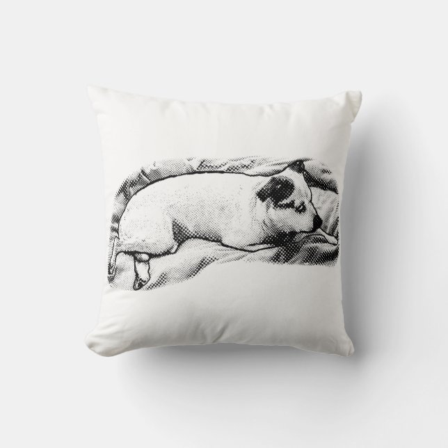 Coussin Repose de Terrier élégant avec des points doux (Recto)