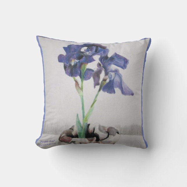 Coussin Reposez, 16x16 avec "l'iris pourpre" par (Recto)