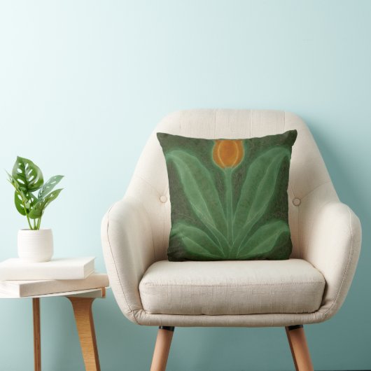 Coussin Repro Jaune Tulipe Verte Art Nouveau Tile (Chaise)