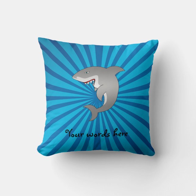 Coussin Requin avec le rayon de soleil bleu (Recto)
