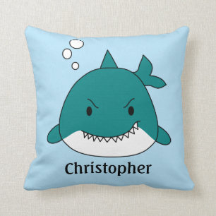 Coussin Requin Bleu Et Blanc Personnalisé