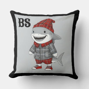 Coussin requin écossais déguisé - charmant requin tartan