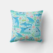 Coussin Requin sous la mer Cute Motif personnalisé (Verso)