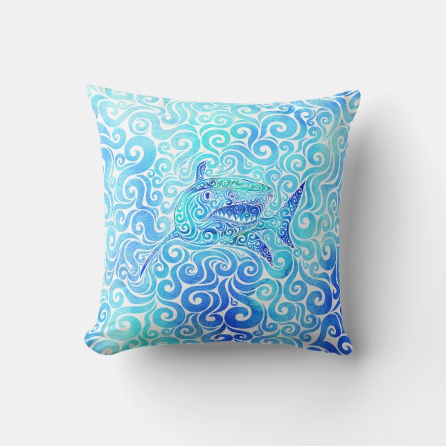 Coussin Requin tourbillonnant (Recto)