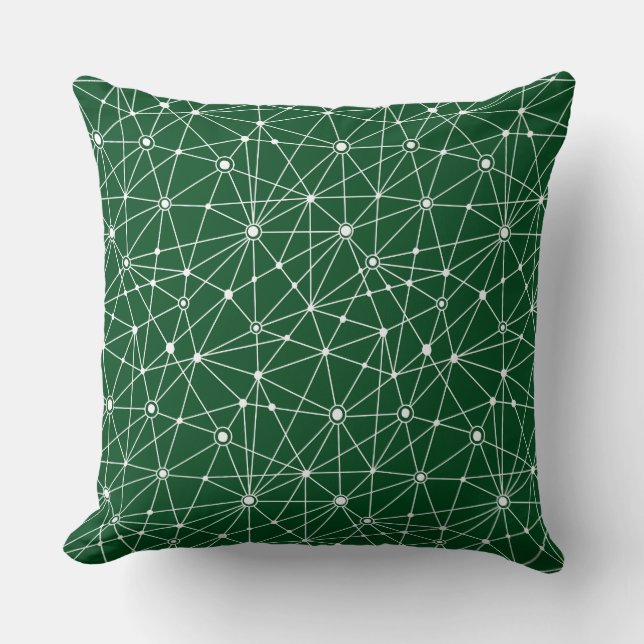 Coussin Réseau 010316 - Blanc sur Dk Green #02481c (Recto)