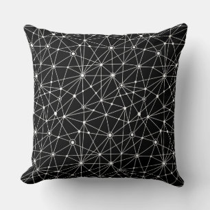 Coussin Réseau 010316 - Blanc sur noir