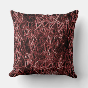Coussin Réseau rouge entrelacé de fil rustique et tangente