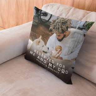 Coussin 'Réservé à moi et mon papa' 2 x Photo