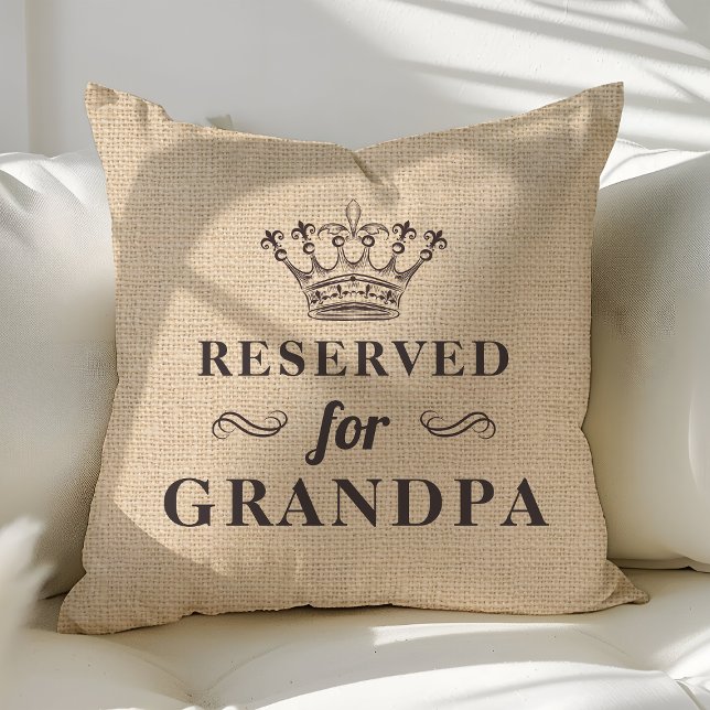 Coussin Réservé pour papi personnalisé avec monogramme drô (Créateur téléchargé)