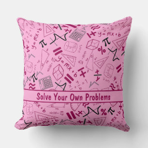 Coussin résoudre vos propres problèmes mathématiques rose 
