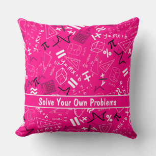 Coussin résoudre vos propres problèmes mathématiques rose