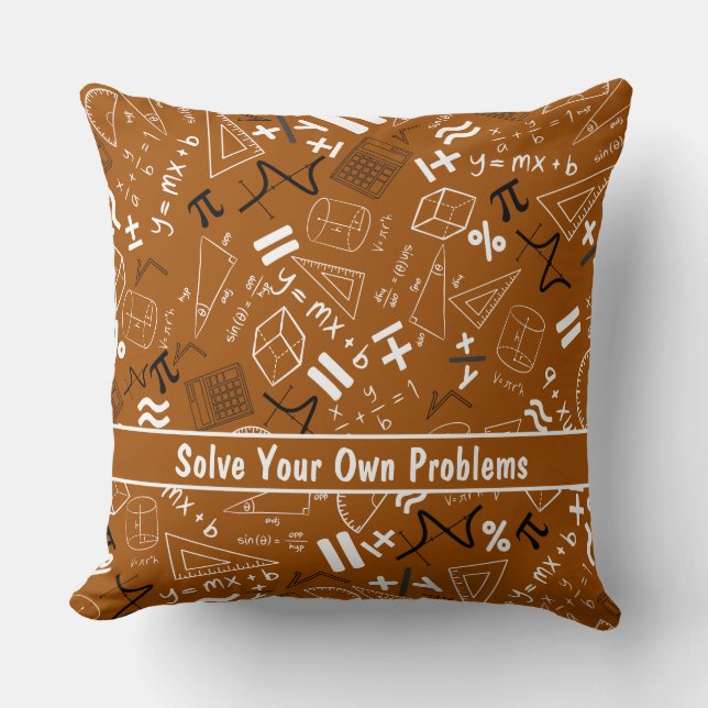 Coussin résoudre vos propres problèmes mathématiques rusti (Recto)