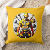 Coussin Respect the Hustle Construction Worker Design – La (Couverture)
