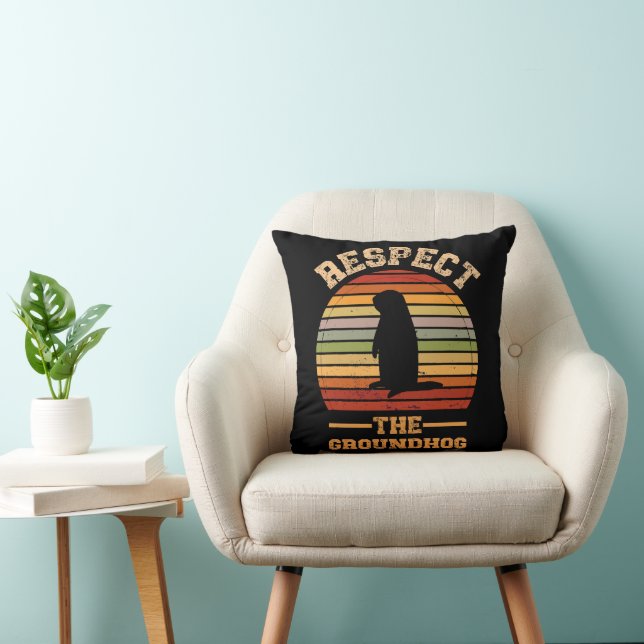Coussin Respecter la fête du groundhog (Chaise)