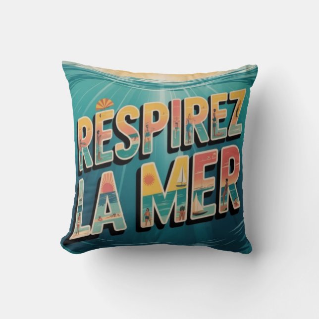 Coussin Respirer la Mer (Recto)
