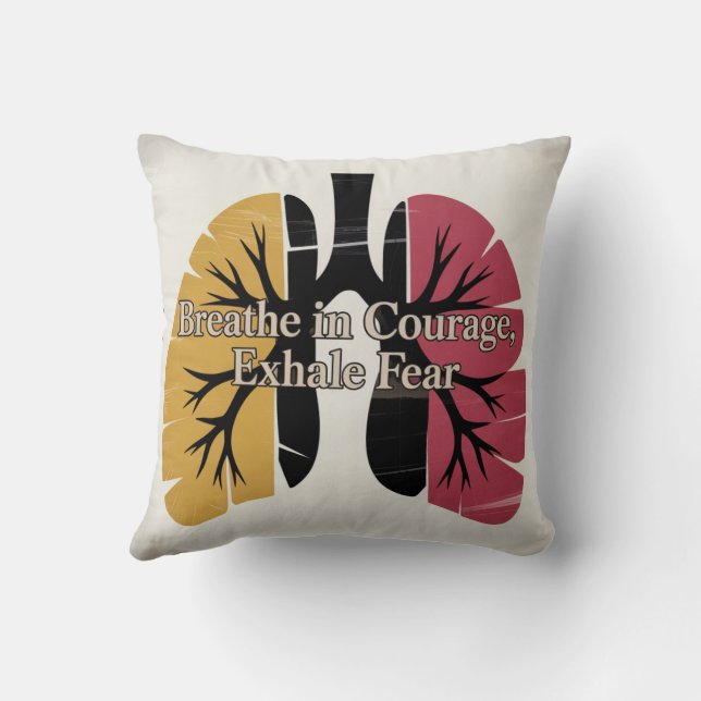 Coussin Respirez dans le courage, expirez la peur (Verso)
