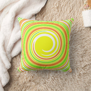 Coussin Ressort Abstrait de spirale orange jaune