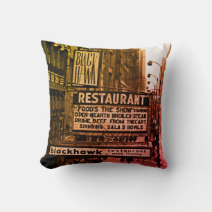 Coussin Restaurant Blackhawk de Chicago 1960's Photo Origi