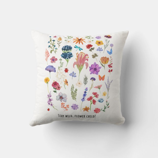 Coussin rester fleur sauvage enfant (Verso)