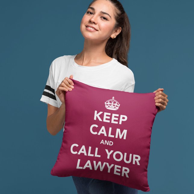 Coussin Restez calme et appelez votre avocat (Créateur téléchargé)
