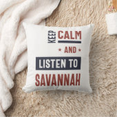 Coussin Restez calme et écoutez Savannah (Couverture)