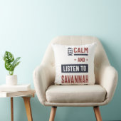 Coussin Restez calme et écoutez Savannah (Chaise)