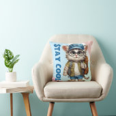 Coussin Restez Cool Chat Portant Des Lunettes Casquette Re (Chaise)