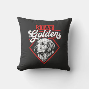 Coussin Restez Golden Retriever doré Chien