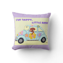 Restez trippy, petit hippie dachshund en voiture