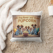 Coussin Restons à la maison et commandons des chiens de de (Couverture)