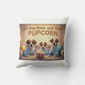 Coussin Restons à la maison et commandons des chiens de de (Verso)