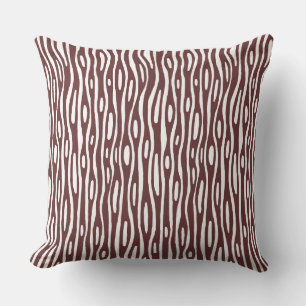 Coussin Résumé 280314 - Marron foncé sur blanc