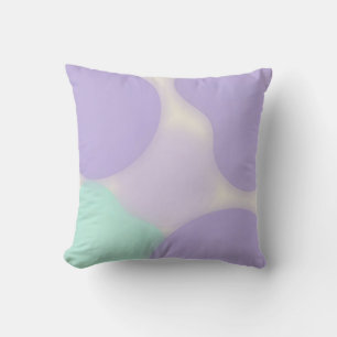 Coussin Résumé Abstrait Biologique en Lavande Pastel