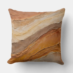 Coussin Résumé Abstrait Brun Terracotta Rouille Orange Brû