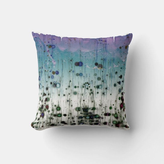 Coussin Résumé Aqua Violet et Noir (Recto)