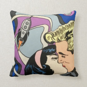 Coussin Résumé atomique la peinture de baiser au revoir