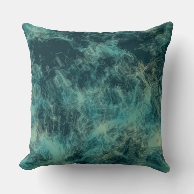 Coussin Résumé de Marbre de Teal (Recto)
