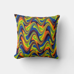 Coussin Résumé Multicolore Ondulé