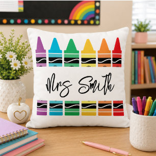 Coussin Retour à l'école Arc-en-ciel Professeur Vie